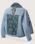 Garden Muse Denim Jacket Embellished by Trish - Size Large