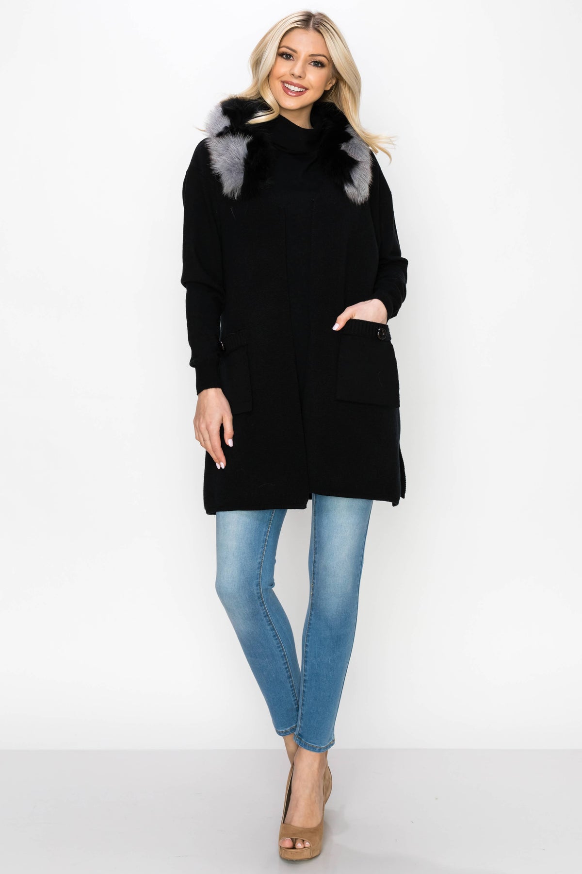 Selma Knitted Vest with Faux Fur