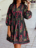 Black Floral Babydoll Dress