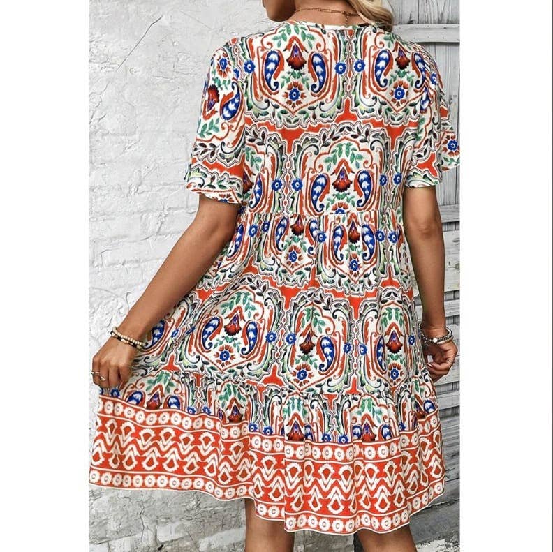 Boho Paisley Tiered Dress