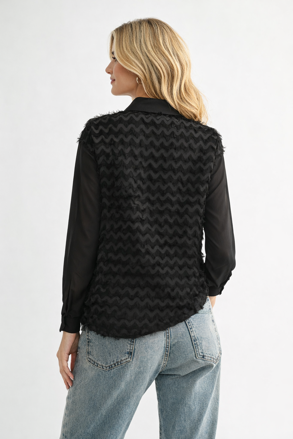 Joh Apparel - Weena Woven Feathered Shirt