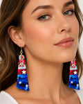 Americana Red Star Earrings by D.K. Tlustos