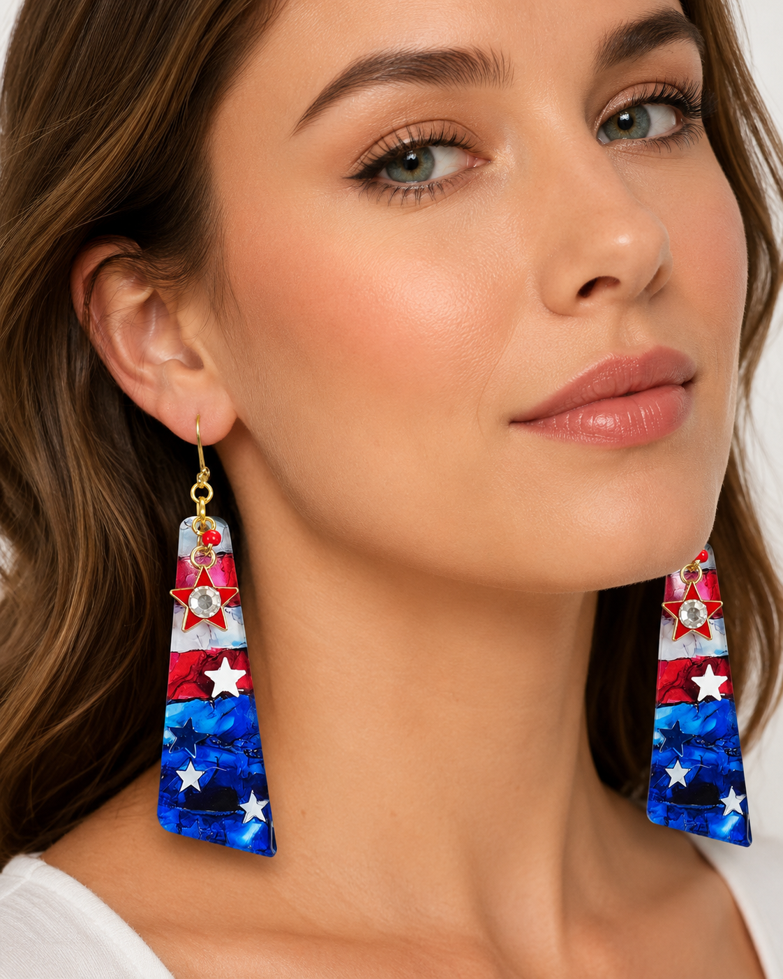Americana Red Star Earrings by D.K. Tlustos