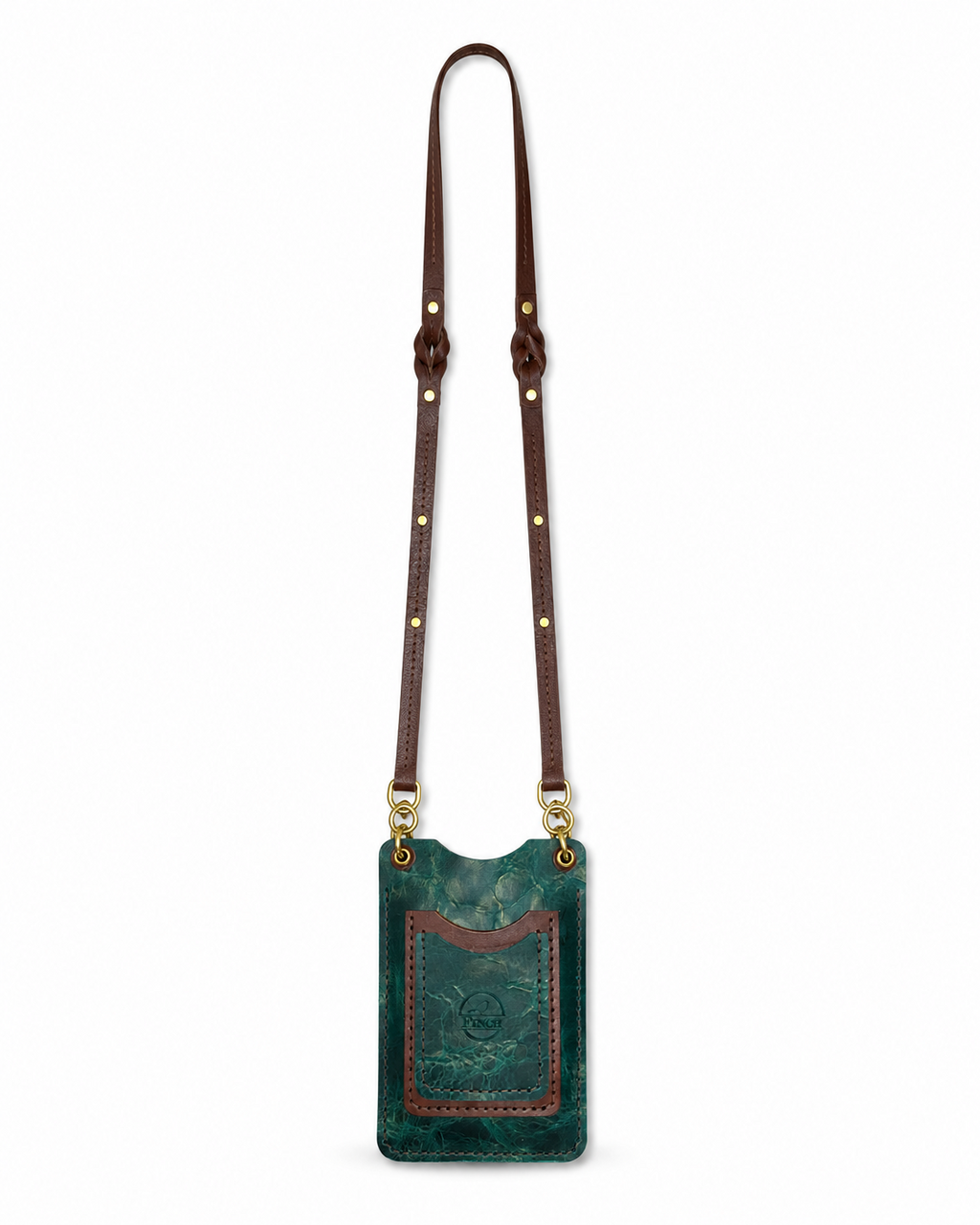 Teal and Brown Leather Crossbody by Finch
