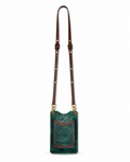 Teal and Brown Leather Crossbody by Finch