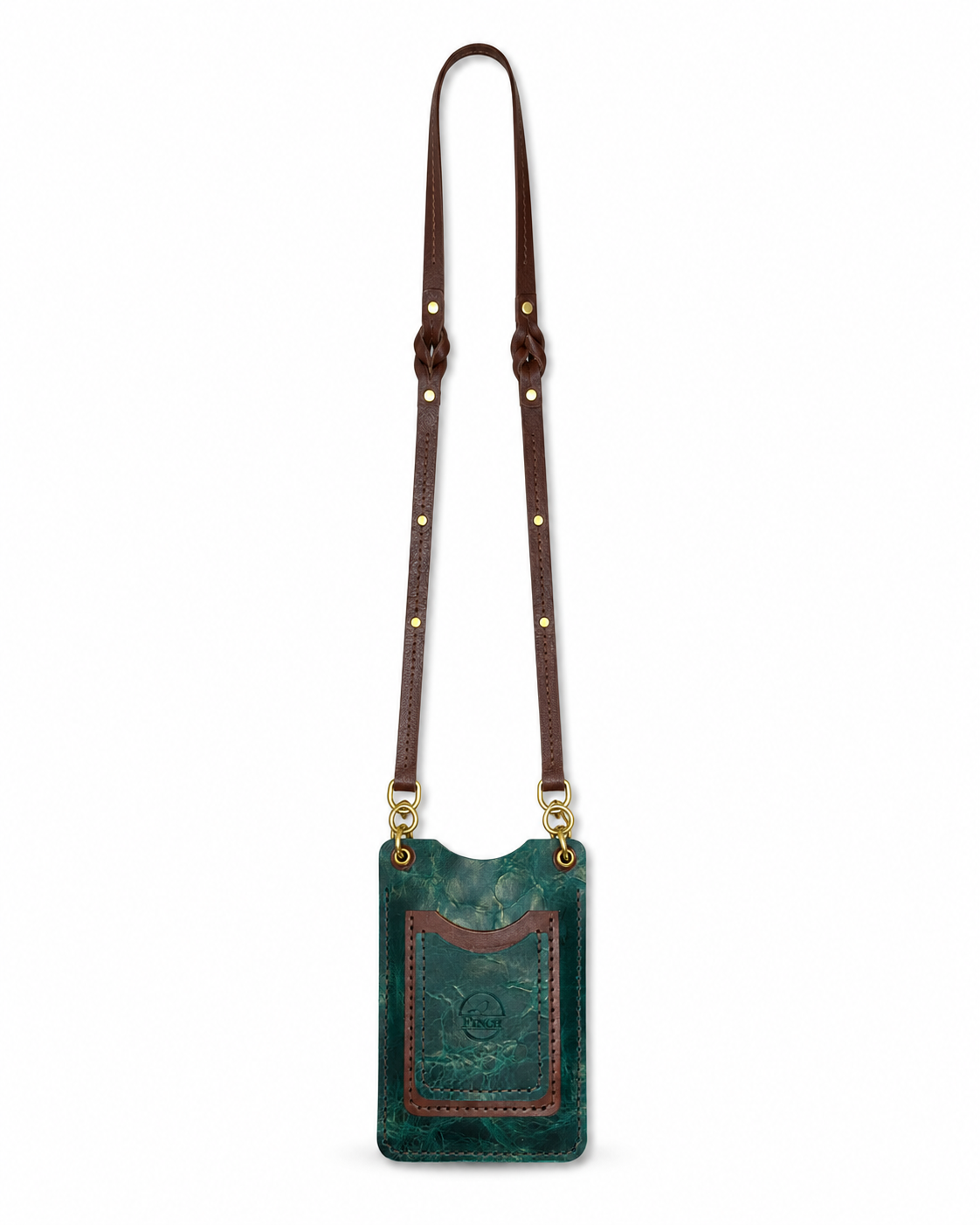 Teal and Brown Leather Crossbody by Finch