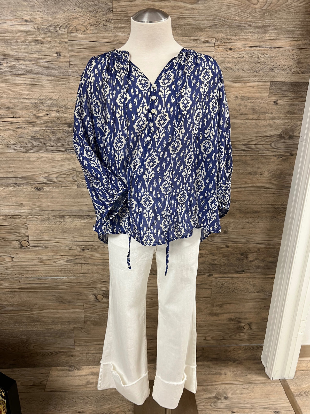 Azure Mosaic Blouse