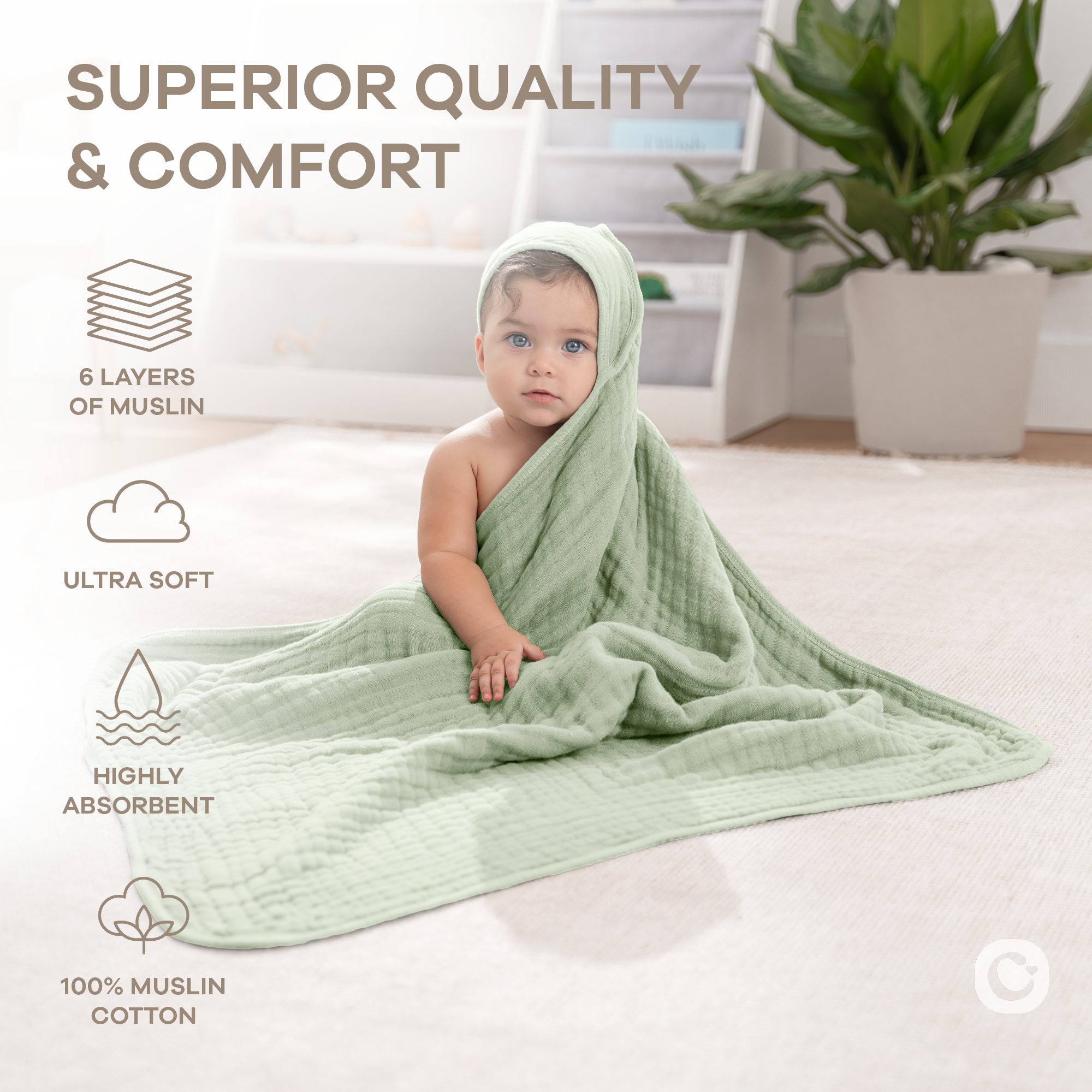 Muslin Hooded Baby Towel