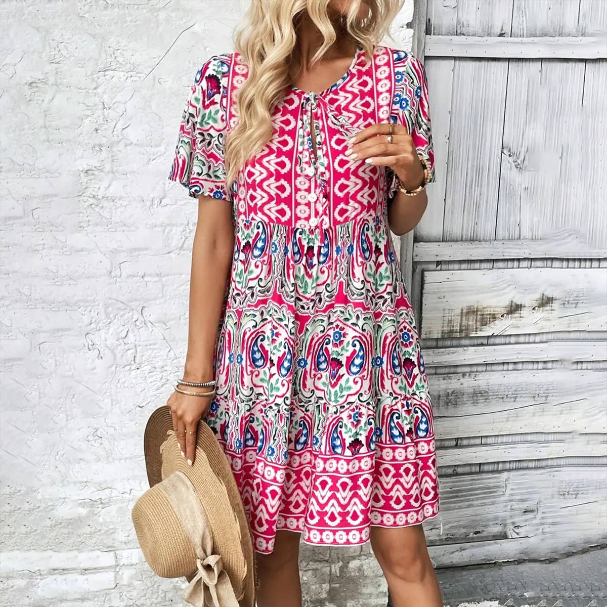 Boho Paisley Tiered Dress