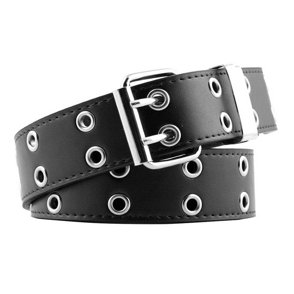 Double Grommet Vegan Leather Belt
