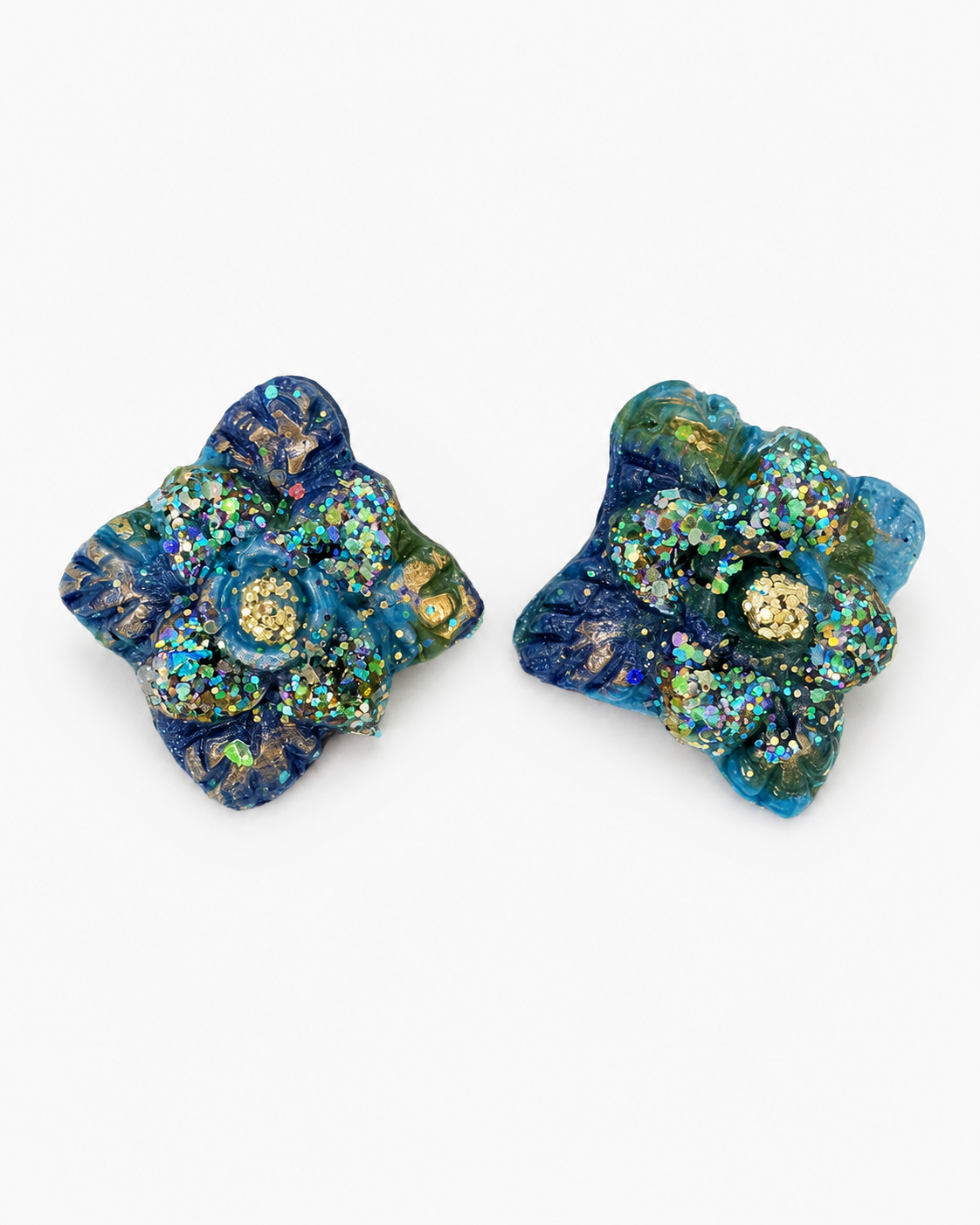 Handmade Midnight Tide Bloom Earrings by D.K. Tlustos
