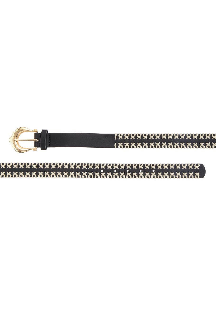 Women's Contrast Embroidered Belt