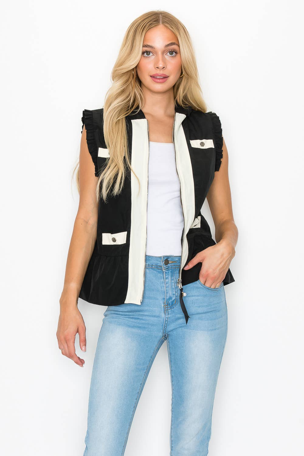 Joh Apparel - Josie Light Weight Vest with Hoodie