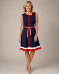 Hand-Embellished SLEEVELESS Fourth of July Rick Rack Dress