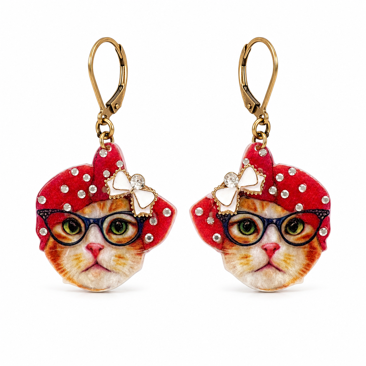Sassy in Specs Kitty Earrings by D.K. Tlustos