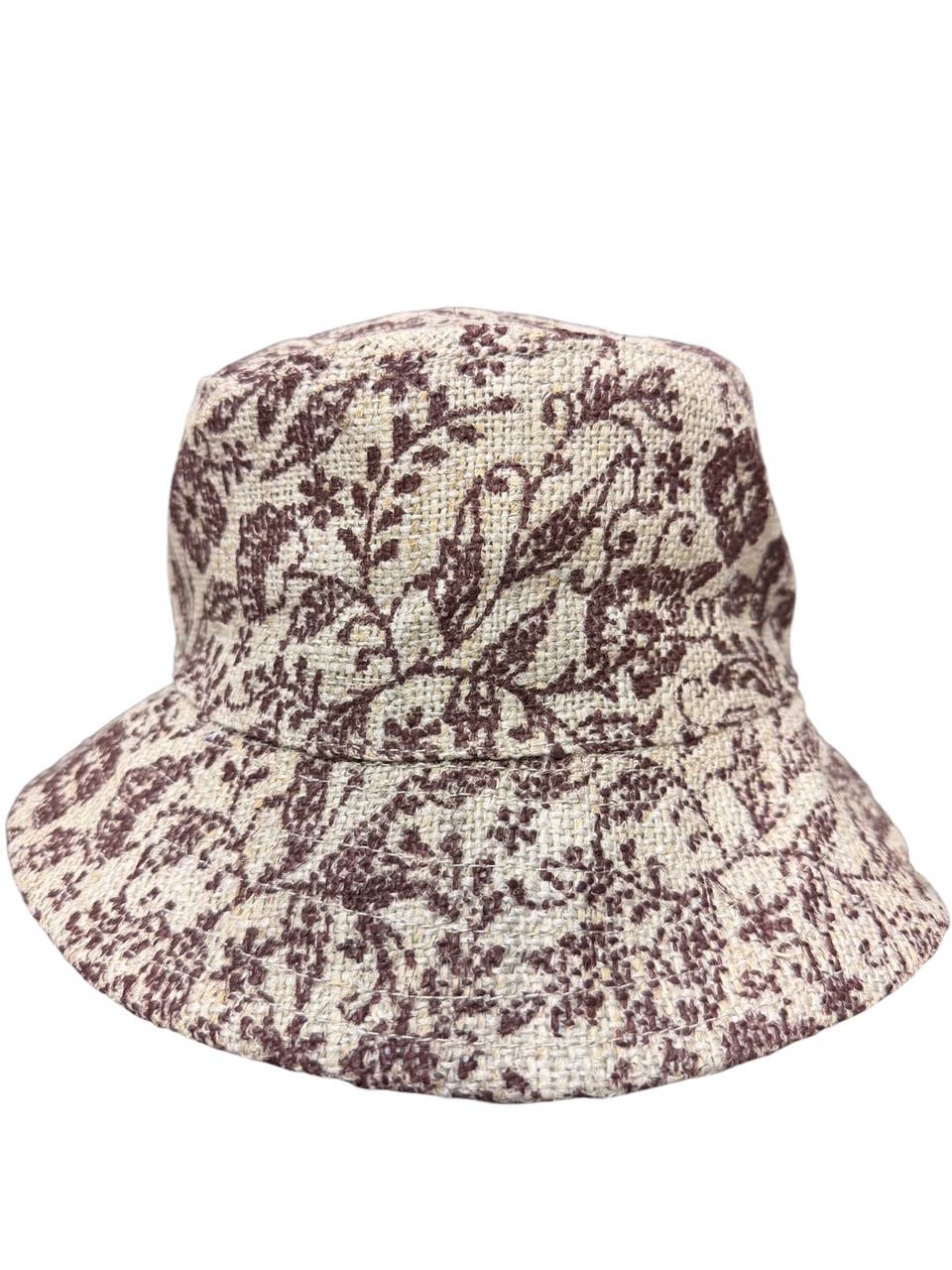 Cotton Hemp Artwork Bucket Sun Hat