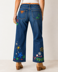 Summer Garden Painted Jeans by Trish - Size Small
