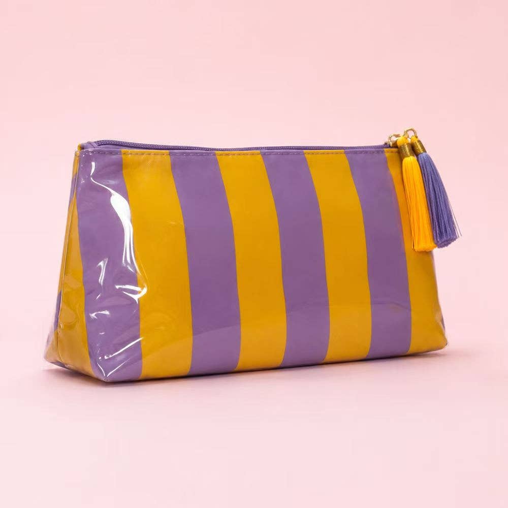 Glossy Jelly Stripe Makeup Pouch