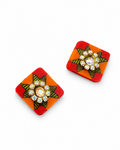 Handmade Sunset Starburst Stud Earrings by D.K. Tlustos