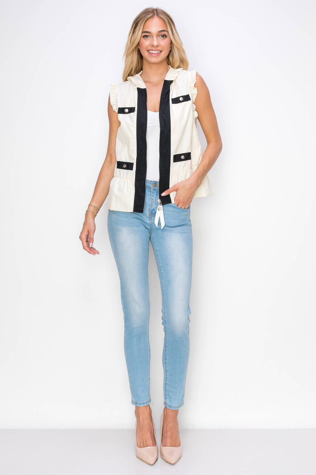 Joh Apparel - Josie Light Weight Vest with Hoodie