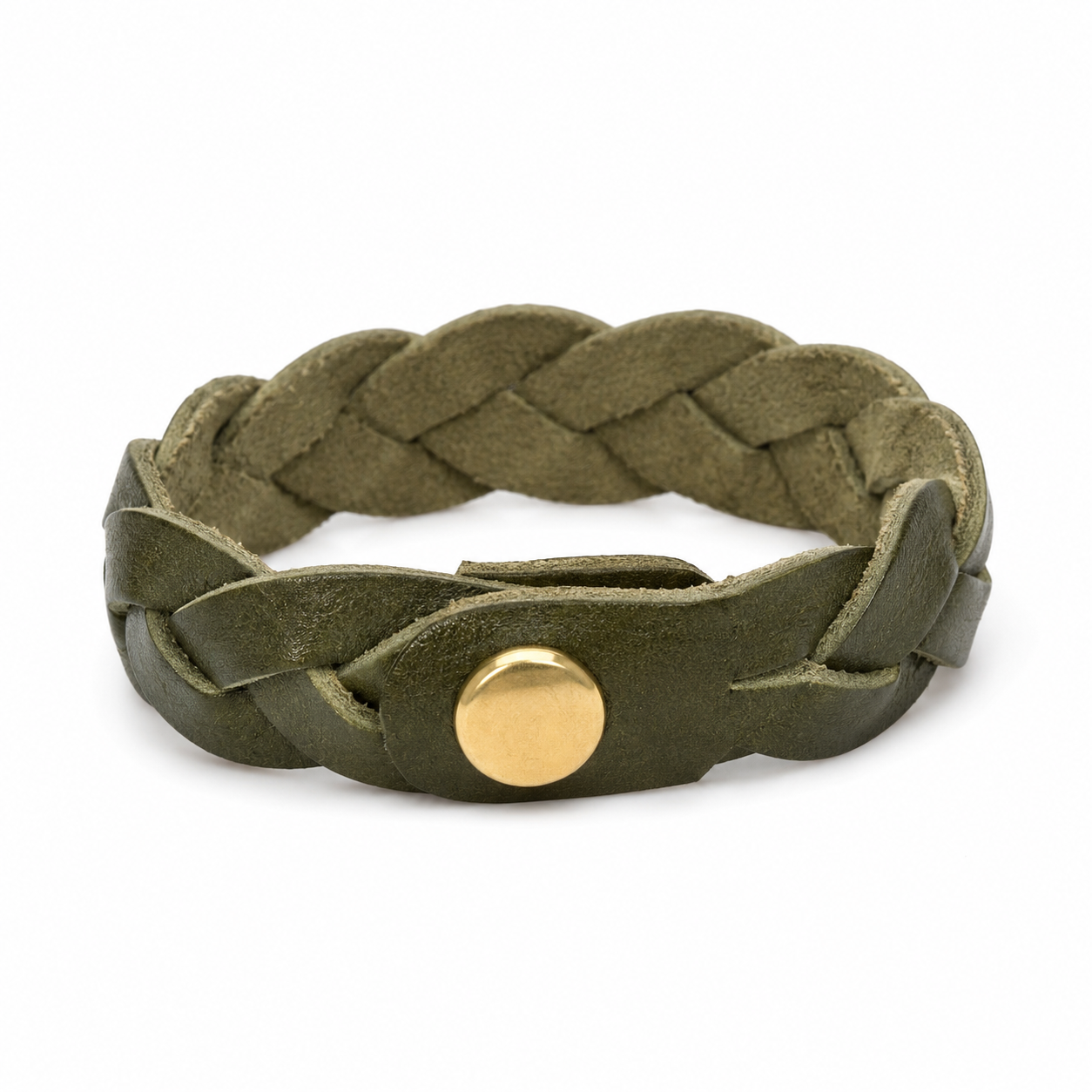 Handmade Mystery Braid Genuine Leather Snap Bracelet by Finch