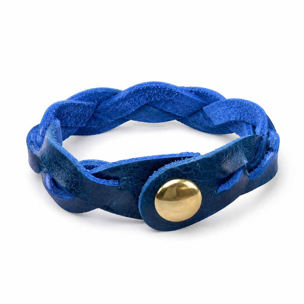 Handmade Mystery Braid Genuine Leather Snap Bracelet by Finch