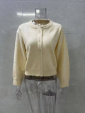 LONG SLEEVED SINGLE BREASTED BUTTER YELLOW CARDIGAN