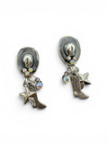 Handmade Petite Silver Western Star Boot Earrings by D.K. Tlustos