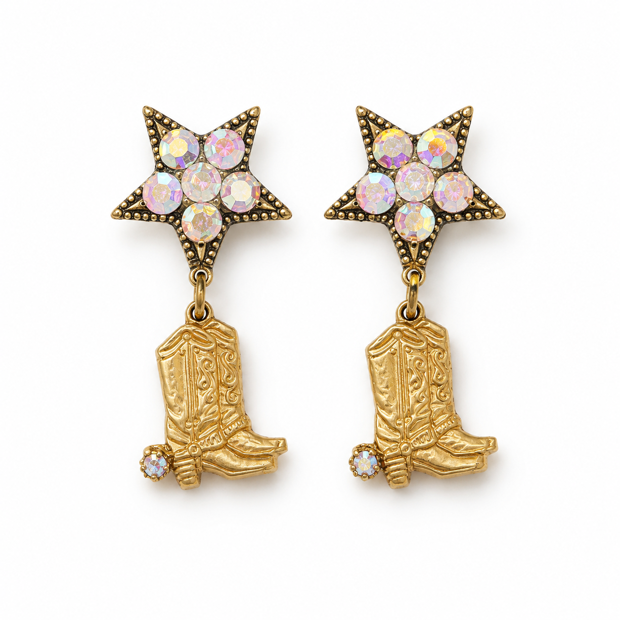 Handmade Starlit Cowboy Boot Earrings by D.K. Tlustos