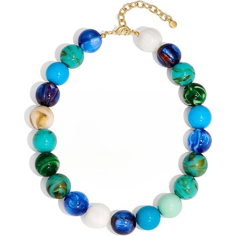 Resin Bead Adjustable Statement Necklace