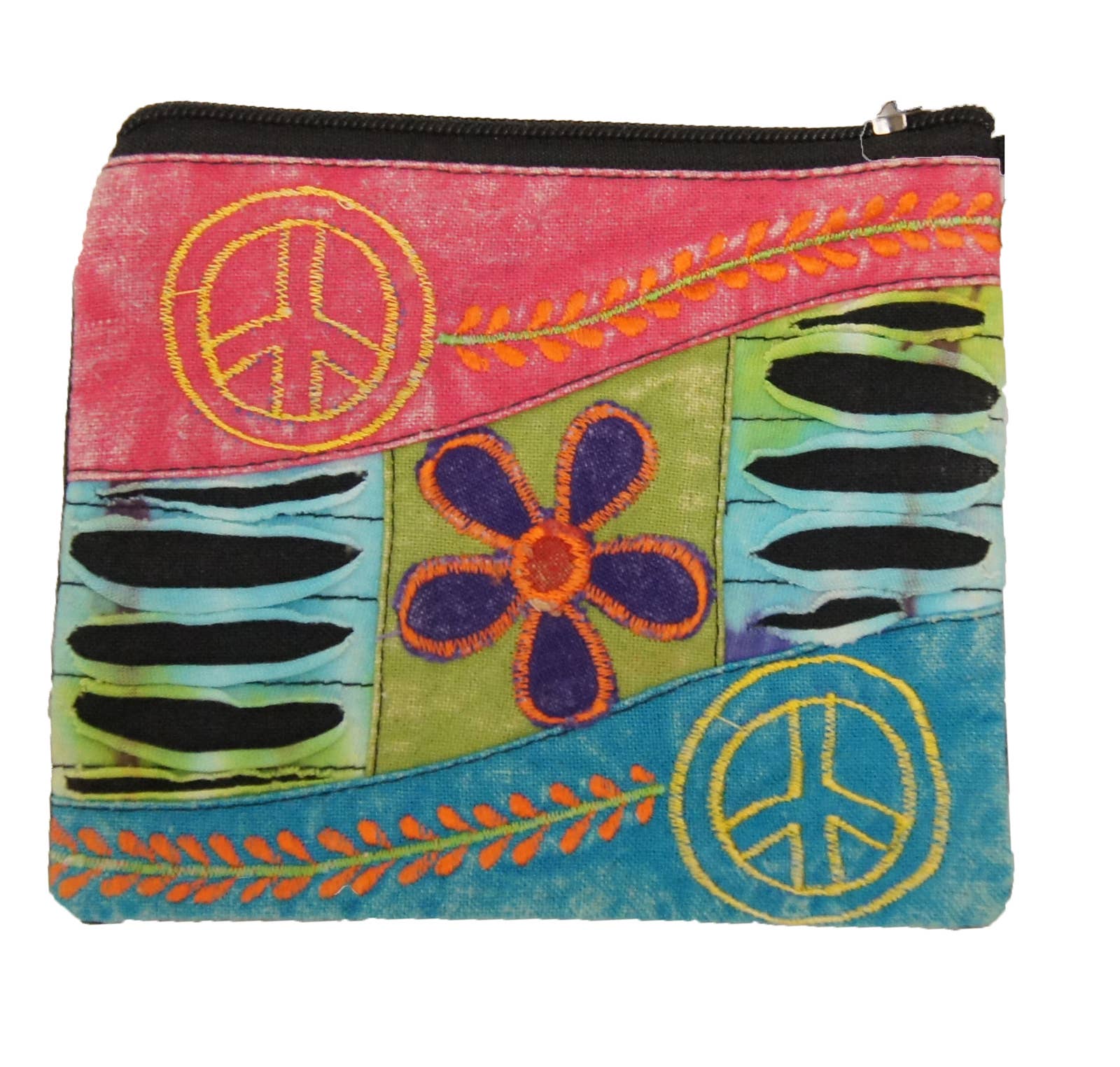 Cotton Multicolor Groovy Coin Purse Wristlet
