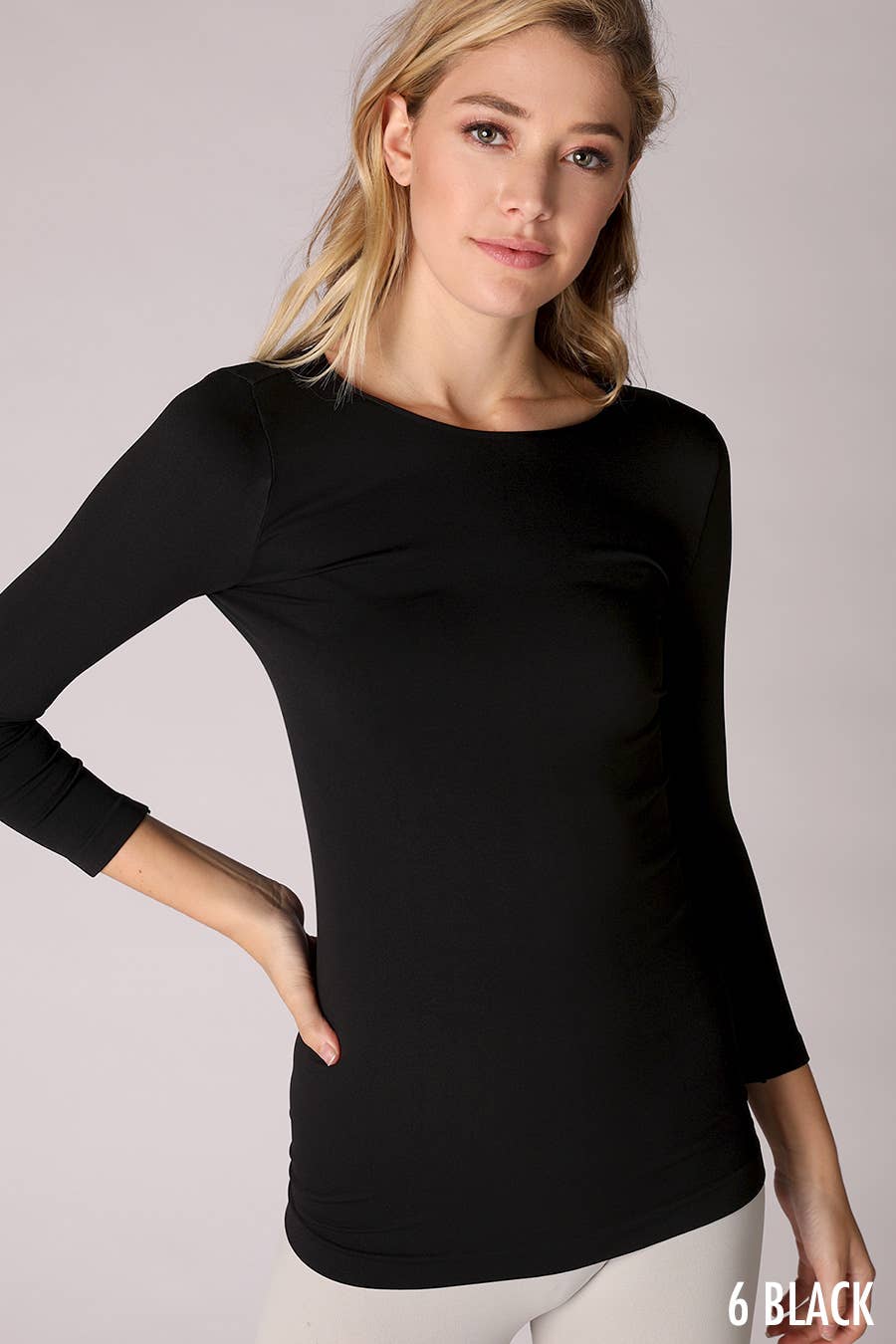 3/4 Sleeve Crew Neck Top - ONE SIZE FITS MOST