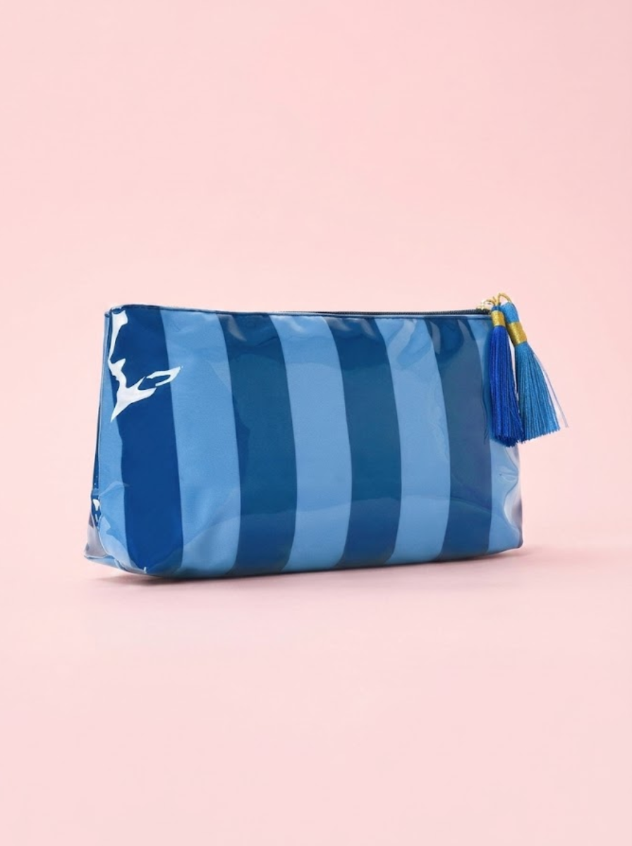 Glossy Jelly Stripe Makeup Pouch