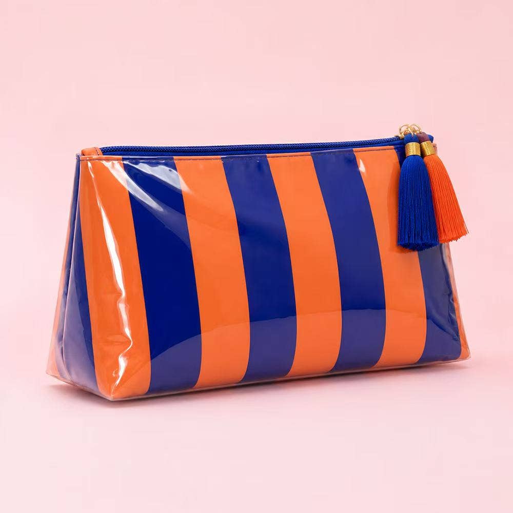Glossy Jelly Stripe Makeup Pouch
