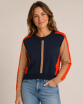 Hand-Embellished Sloan Colorblock Knit by Trish - Size Small