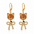 Purr-fectly Bowed Cat Earrings by D.K. Tlustos
