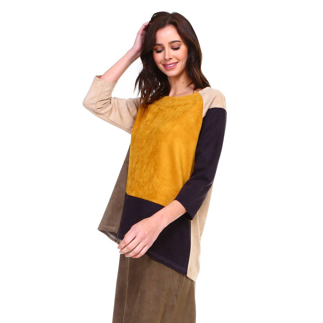 Alexa Stretch Suede Top