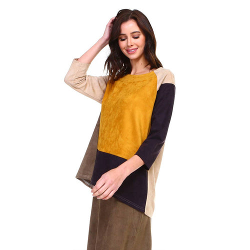 Alexa Stretch Suede Top